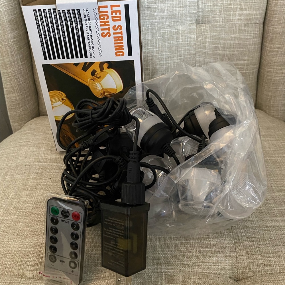 Outdoor String Lights 30ft LED String Lights 2700K Warm Patio Lights, IP65